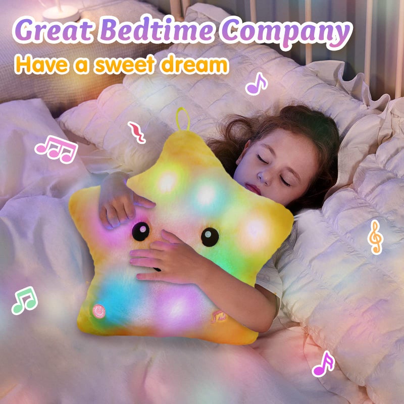 BSTAOFY 13â€˜â€™ LED Musical Twinkle Star Light up Lullaby Glow Stuffed Animal Toys Soothe Kids Emotions Birthday Valentines Christmas Festival Gift for Toddlers, Yellow - Image 3